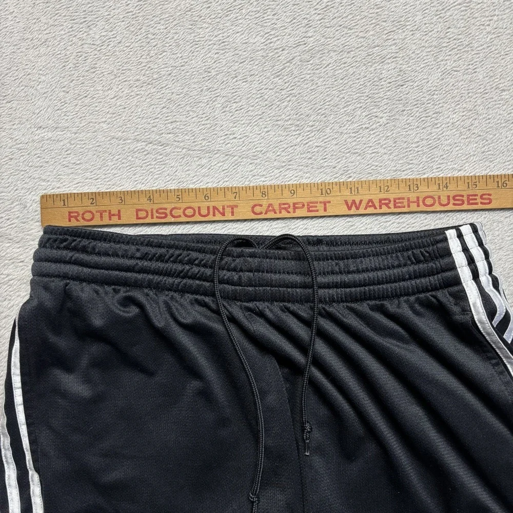 Vintage Adidas Y2K Baggy‎ Track Pants Men's M 3 Stripe Black Warm Ups Climalite
